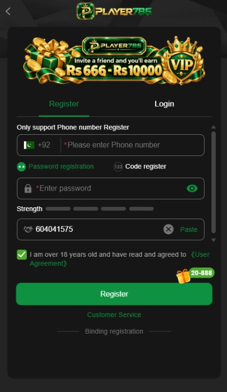 PLAYER786-registration-process